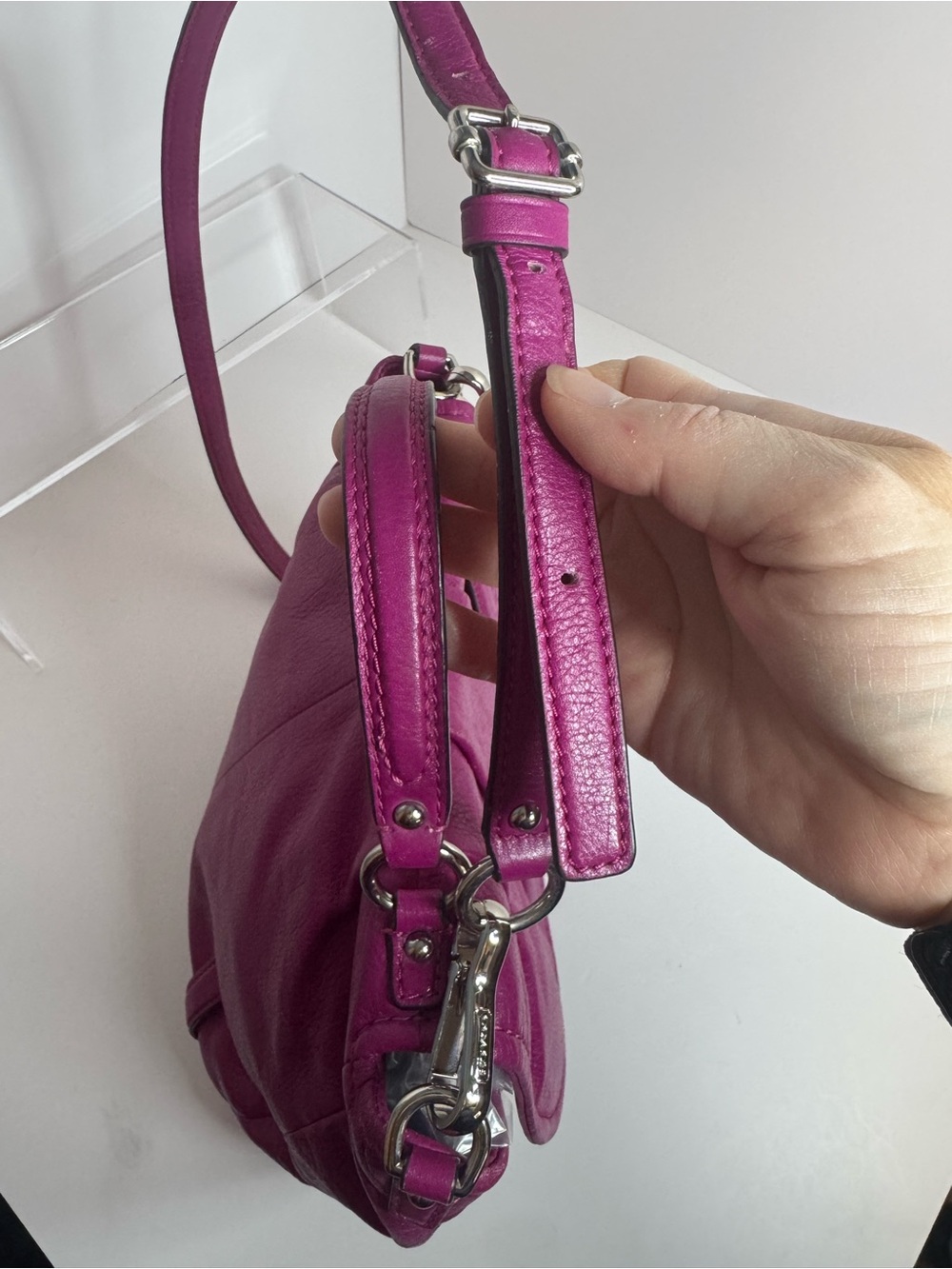 #440 Coach Madison Annabelle Leather Two-Way Satchel Crossbody Bag - Picture 7 of 17